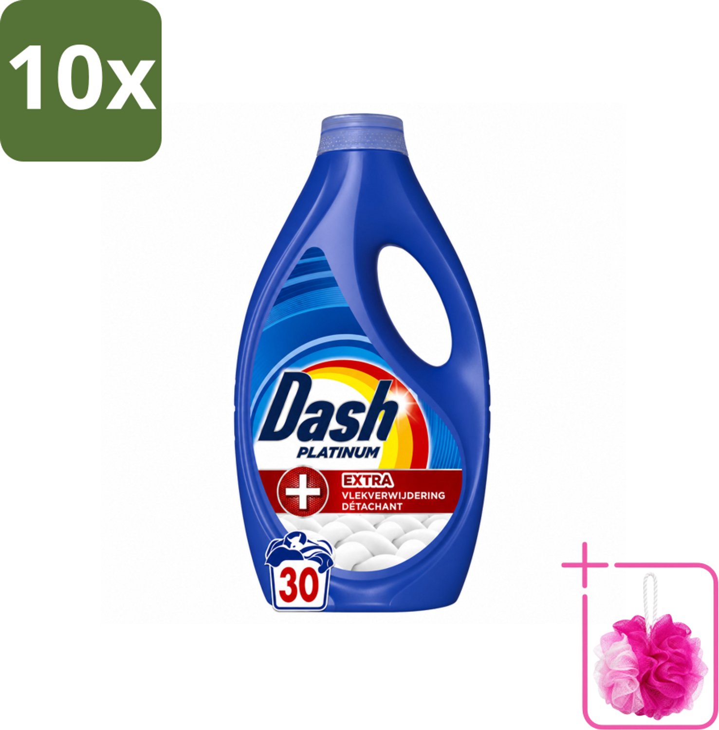 10 x Dash – Wasmiddel – Platinum – 1350 ml - Bulkverpakking - Vlekverwijdering - Douchemop - Wasmiddel