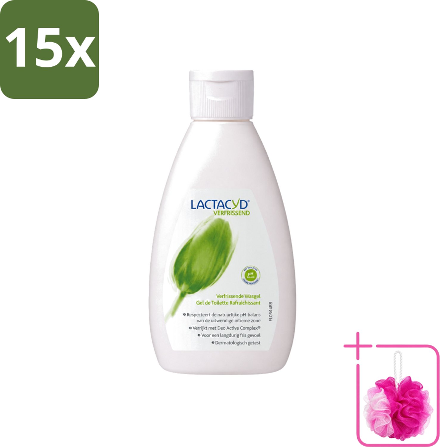 15 x Lactacyd – Verfrissende Wasgel - 200 m - Bulkverpakking - Intieme wasgel - Douchemop - Frisse intieme wasgel