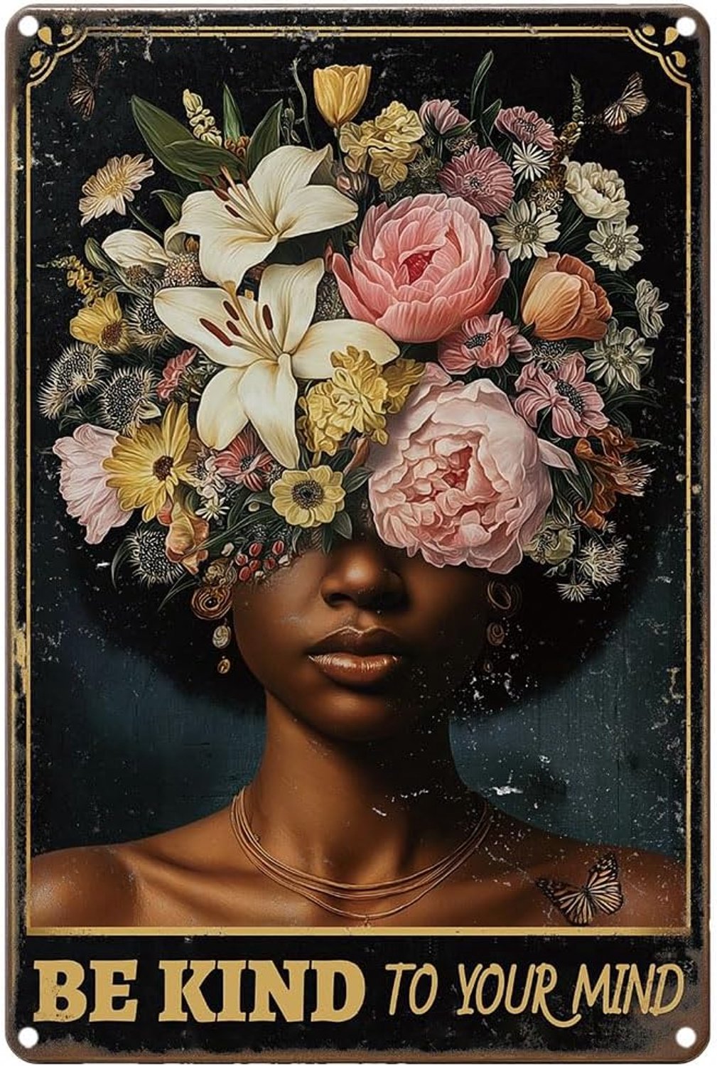 Menselijke bloemen tinnen bord decor 30 cm x 20 cm wees vriendelijk voor je geest metalen borden clubs tuin woonkamer bars balkon vintage ijzeren muurkunst decoratie 1 stuk