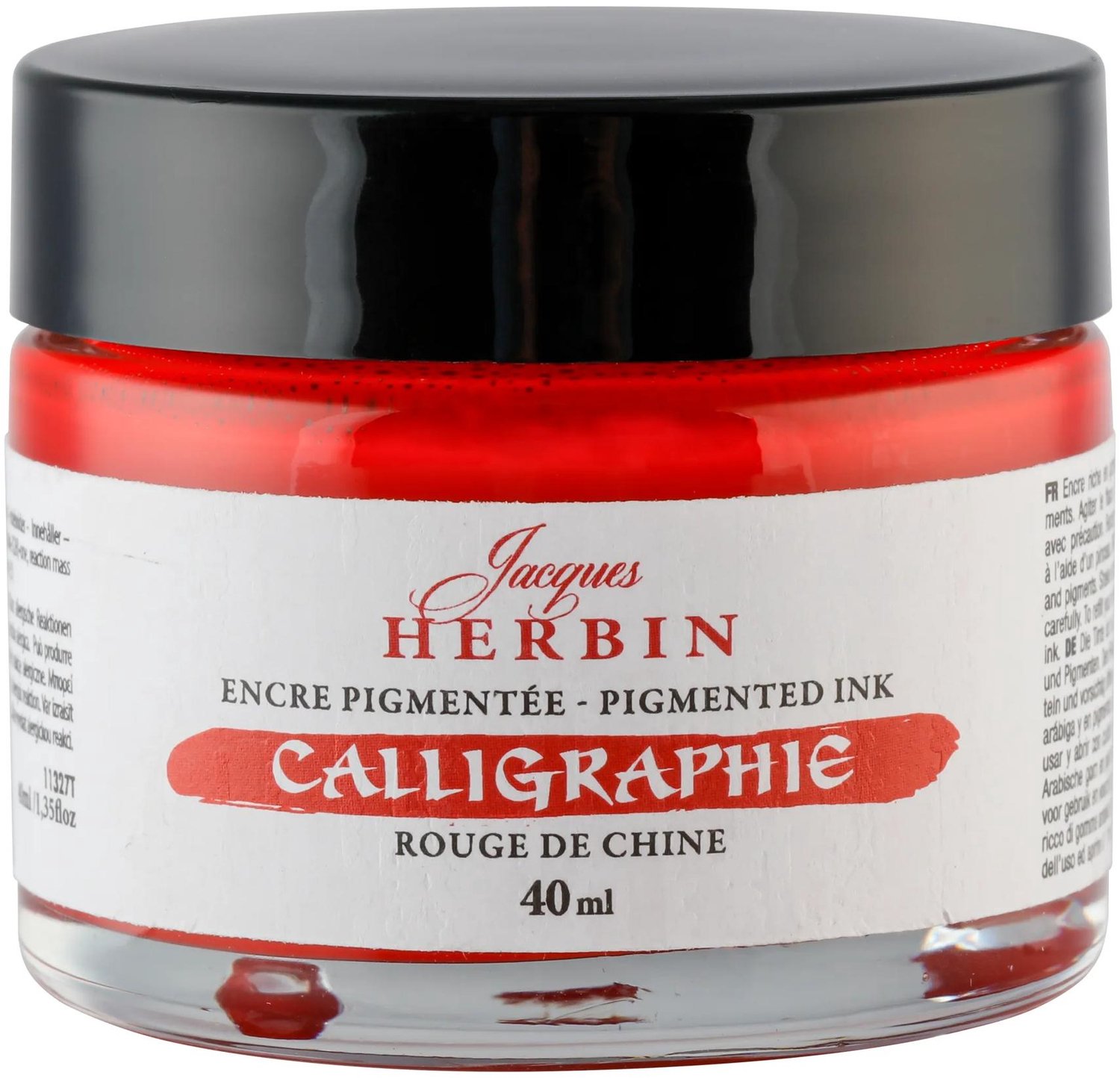 Jacques Herbin Kalligrafie Inkt – Gepigmenteerde Inkt voor Dip Pen en Kroontjespen – Chinees Rood – 40 ml