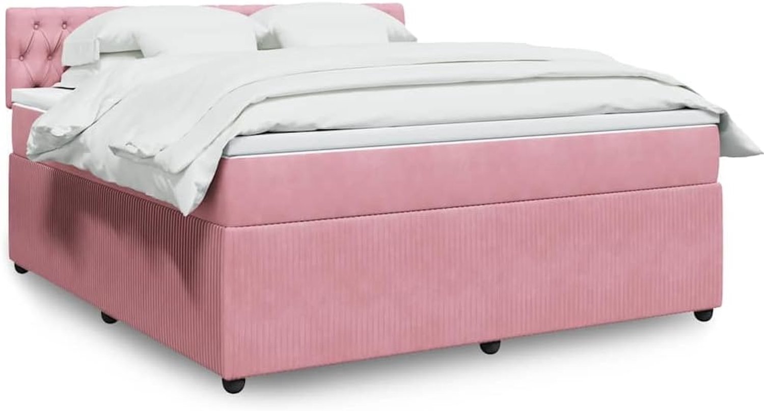 Boxspringbed met pocketveringmatras roze 180x200 cm