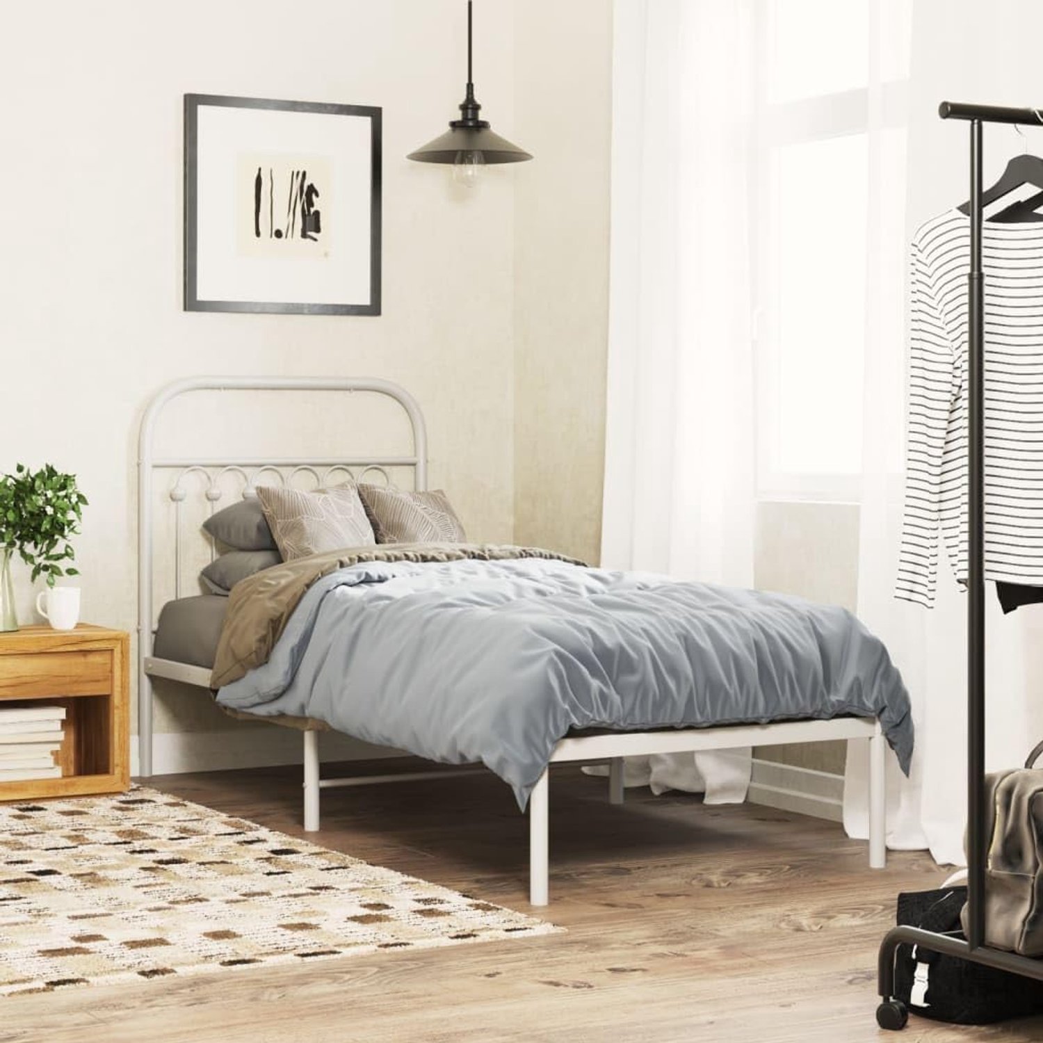 Bedframe met opbergruimte klassiek wit 80x200 cm