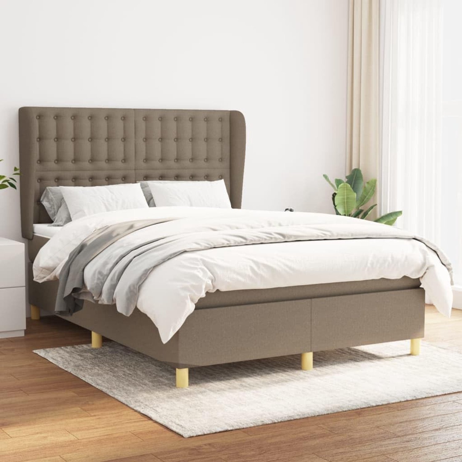 Ademend Hoofdbord Verstelbaar Boxspring 140x190 Taupe