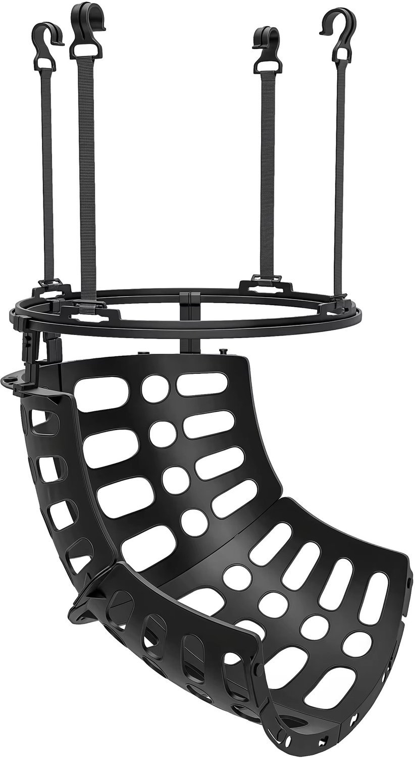 CreateEcom basketbal net - basketbal accessoires - retourneert basketbal - basketbalreturnsysteem - ook. ° rotatie - in hoogte verstelbaar - met afneembare haken - zwart