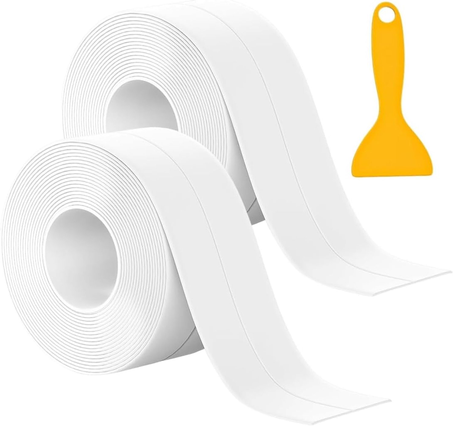 2 rollen afdichtingstape, zelfklevend, pvc-afdichtstrips, waterdicht, 3,2 m x 22 mm, voor keuken en badkamer (wit)