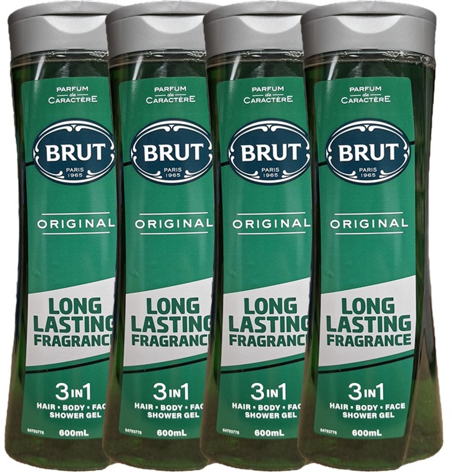 Brut Shower Gel 600ml - 3in1 - Haar - Lichaam - Gezicht - 4 x 600ml