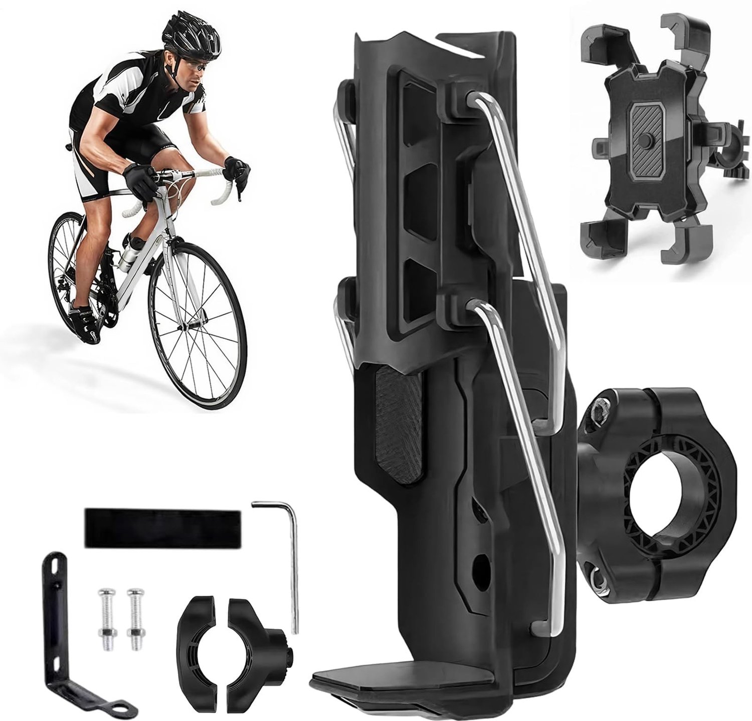 Drankhouder en Telefoonhouderset voor Scooter en Motorfiets