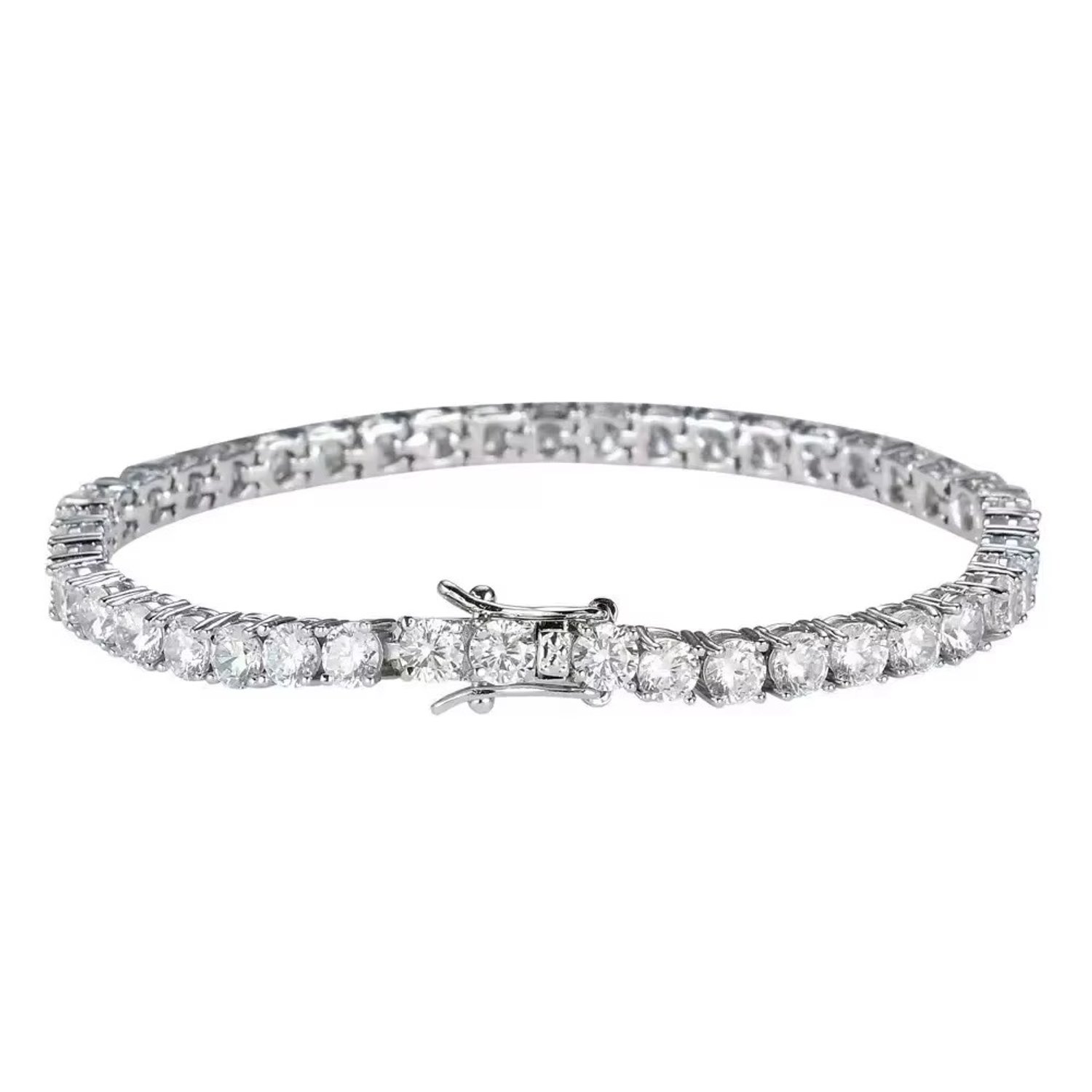 Classic Luxe Tennis Armband Zilverkleurig | Zirkonia stenen 4 MM | Lengte 20 CM | Tennis Bracelet