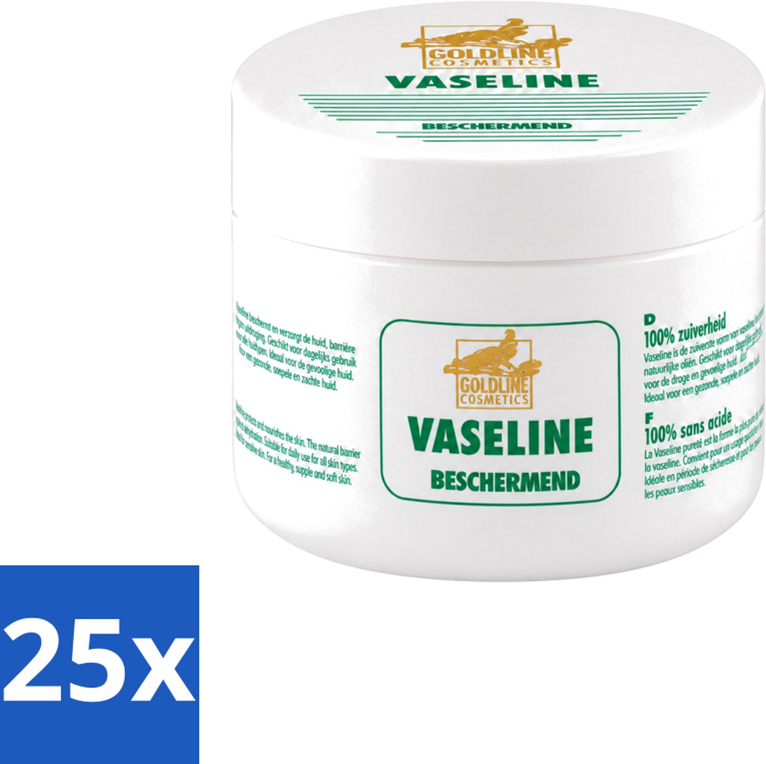 25 x Goldline - Vaseline - Huidverzorging - Beschermend & Hydraterend - 250 ml - Voordeelverpakking - 25 stuks