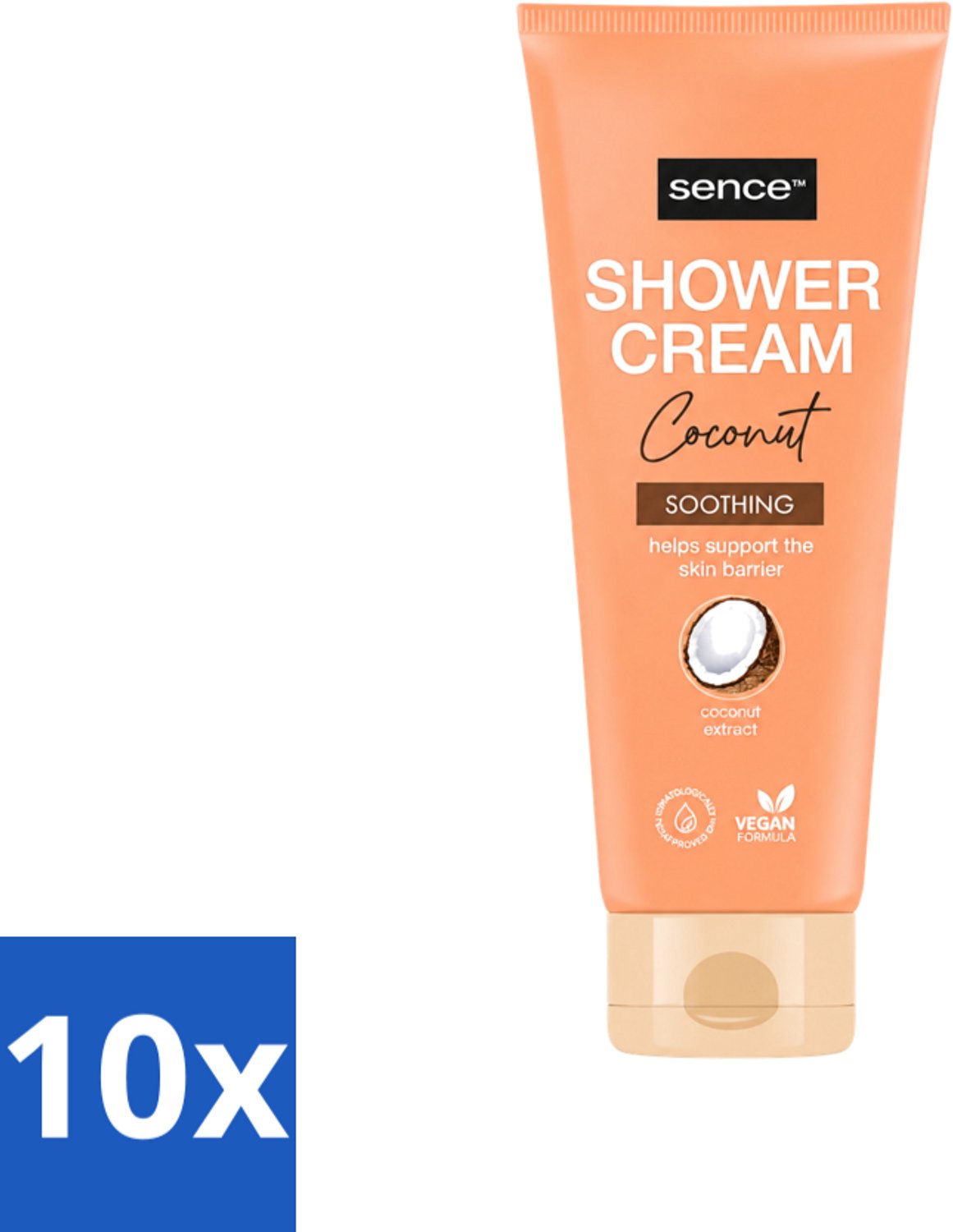 10 x Sence - Coconut - Douchecrème - Verzorgend - 200 ml - Voordeelverpakking - 10 stuks
