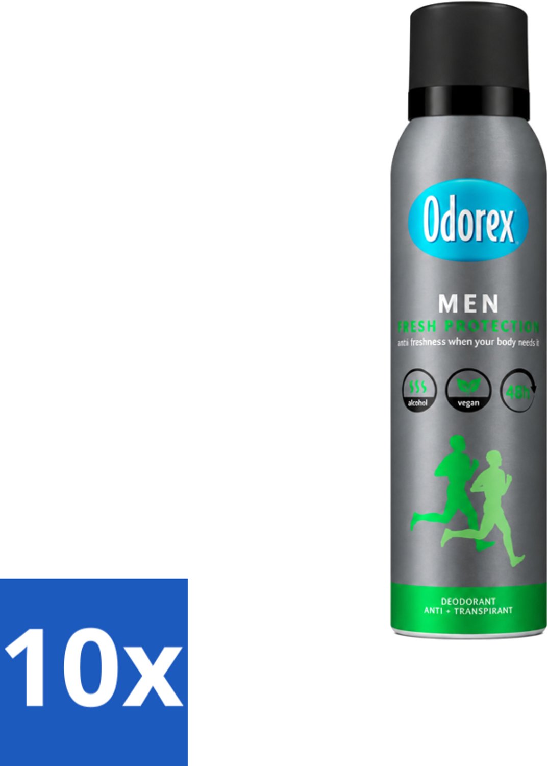 10 x Odorex Men - Deodorant Spray - Fresh Protection - Sportief & Fris - 150 ml - Voordeelverpakking - 10 stuks