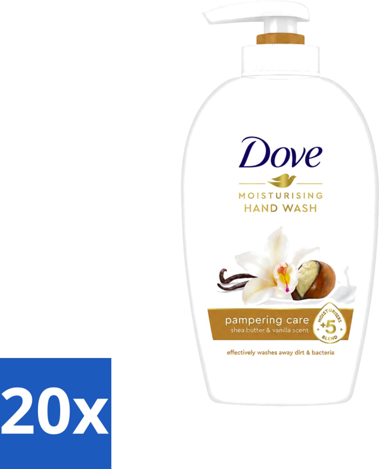 20 x Dove - Handzeep - Pampering Care - Verzachtend - 250 ml - Voordeelverpakking - 20 stuks