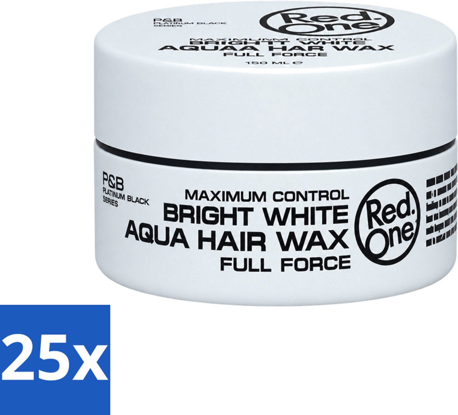 25 x Red One - Haarwax - Bright White - Maximum Control - Voor Extra Sterke Fixatie - 150 ml - Voordeelverpakking - 25 stuks