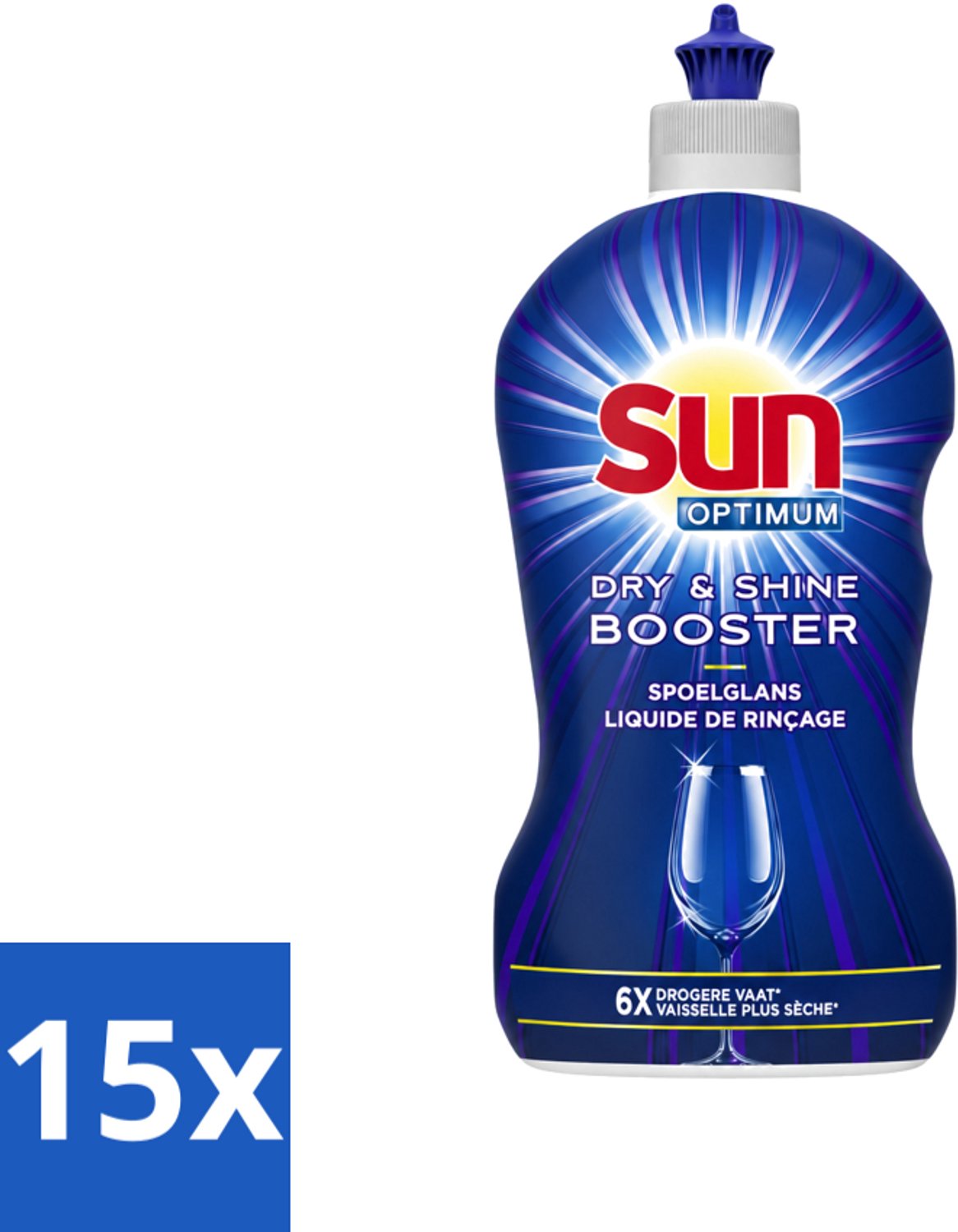 15 x Sun - Shine & Dry Booster - Spoelglans - 450 ml - Voordeelverpakking - 15 stuks