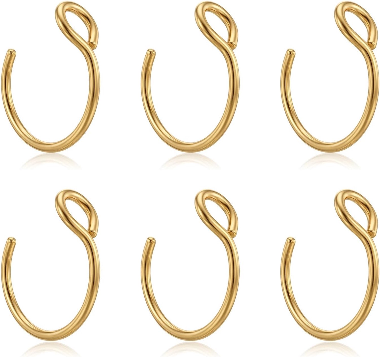 6 stuks nep-neuspiercing, nep-neusring, neusring, gouden neuspiercing