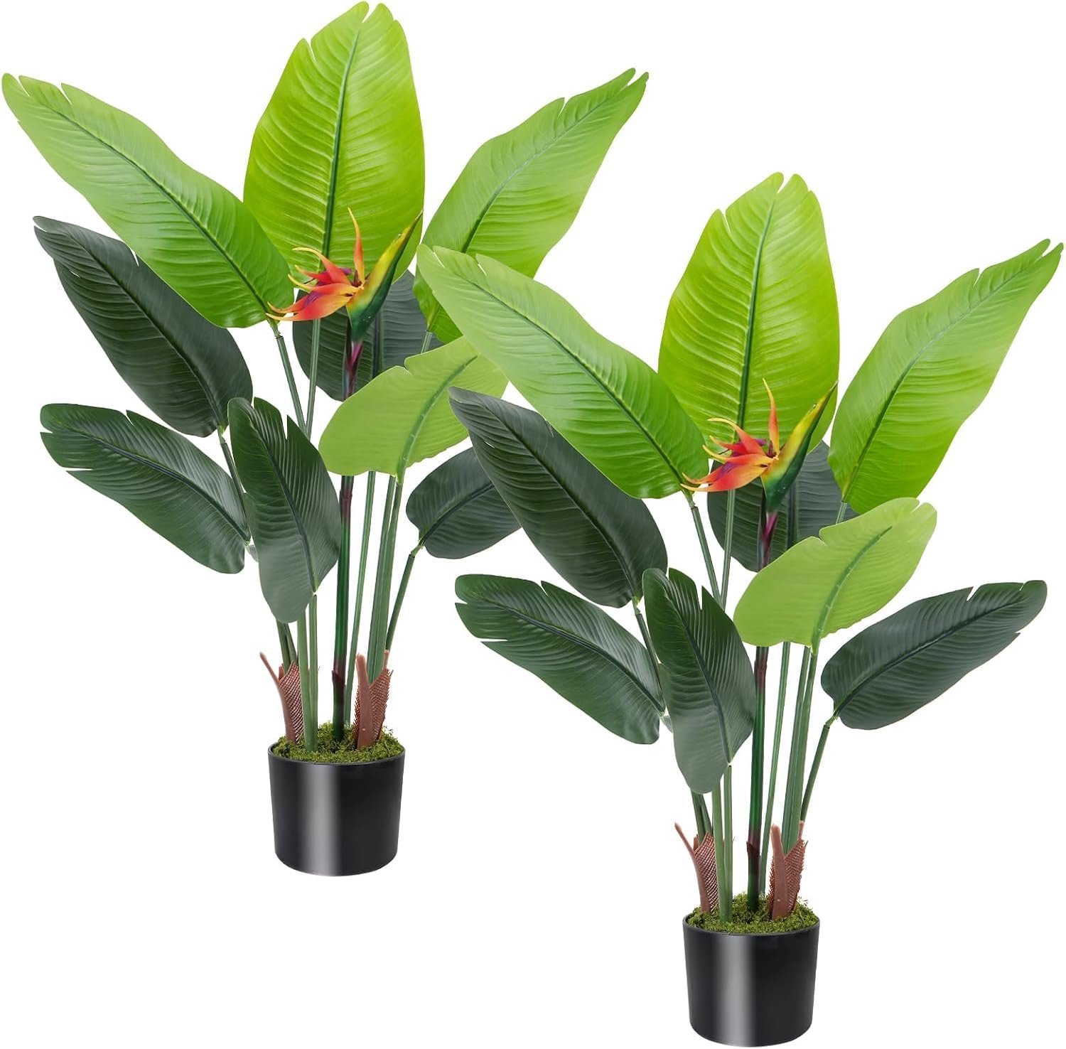 2 stuks kunstmatige paradijsvogel plant 112 cm