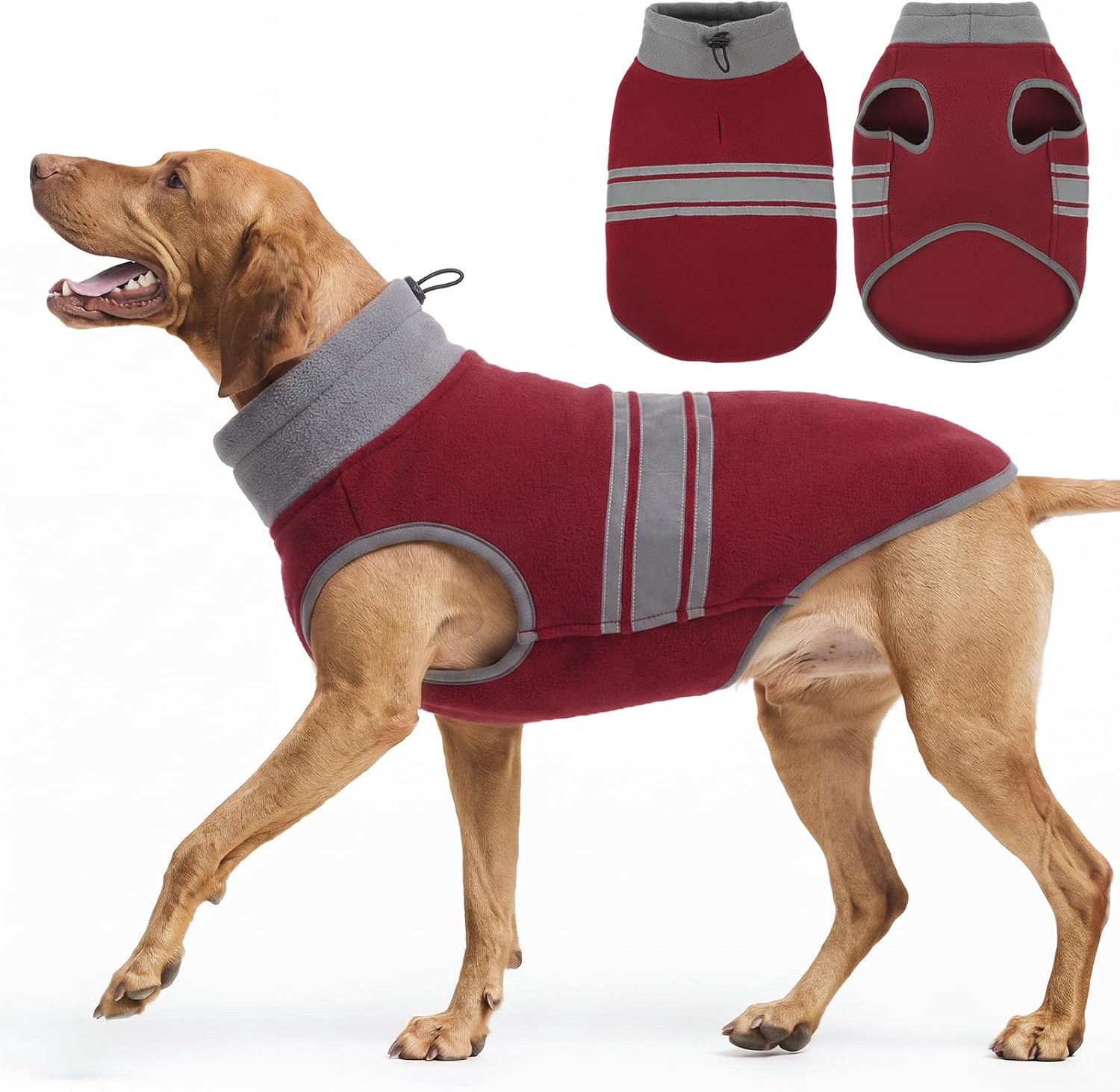 Fleece, warme fleece hondentrui met reflecterende strepen