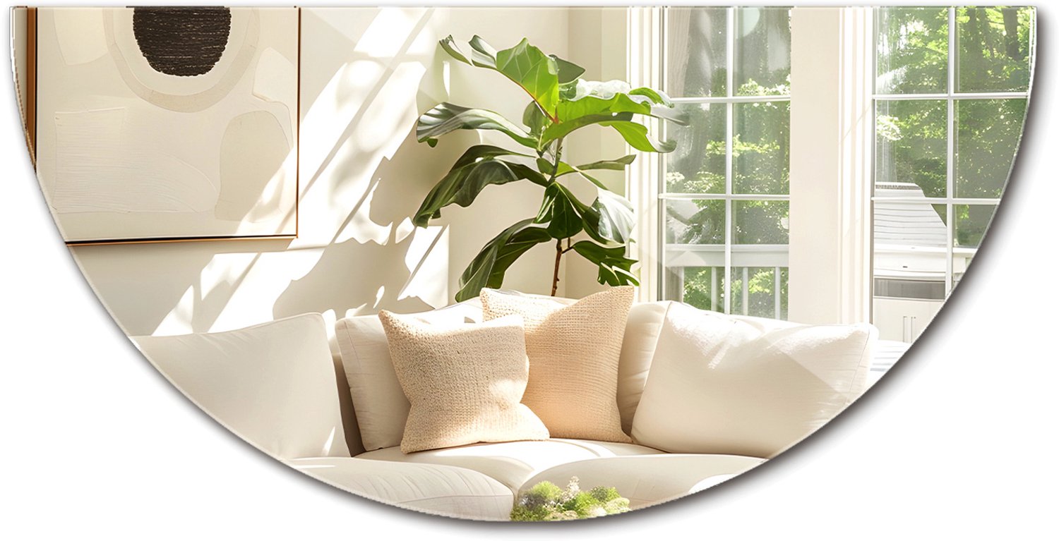 WallMuralia Halfronde spiegel - 50 cm - Wandspiegel - Halve maan spiegel - Decoratieve wandspiegel