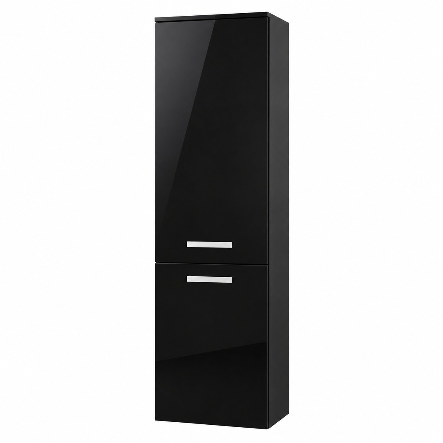 Faizee Home Badkamermeubelset 90 cm Zwart Hoogglans incl. keramische wastafel, LED-spiegel & optionele zijkasten