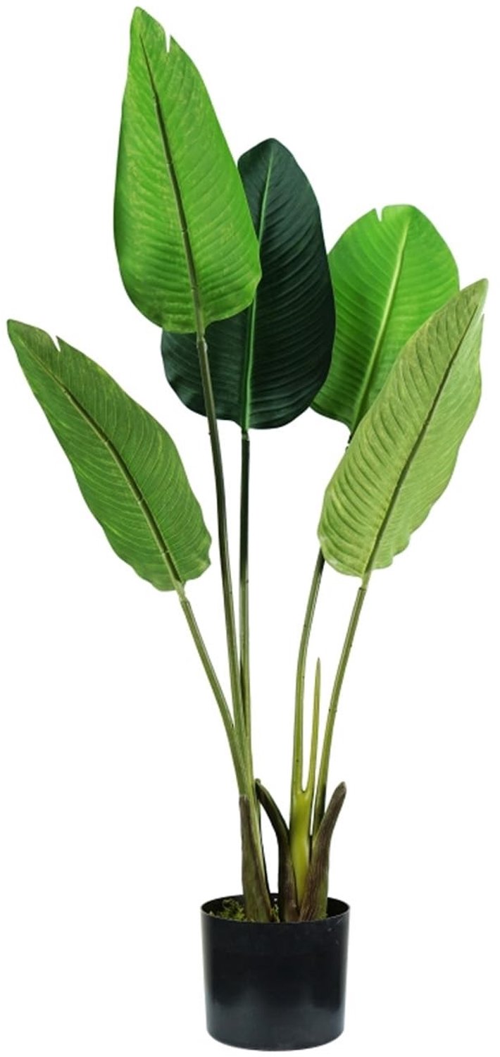 Kunstplant Strelitzia met 5 Bladeren, 100 cm Hoog
