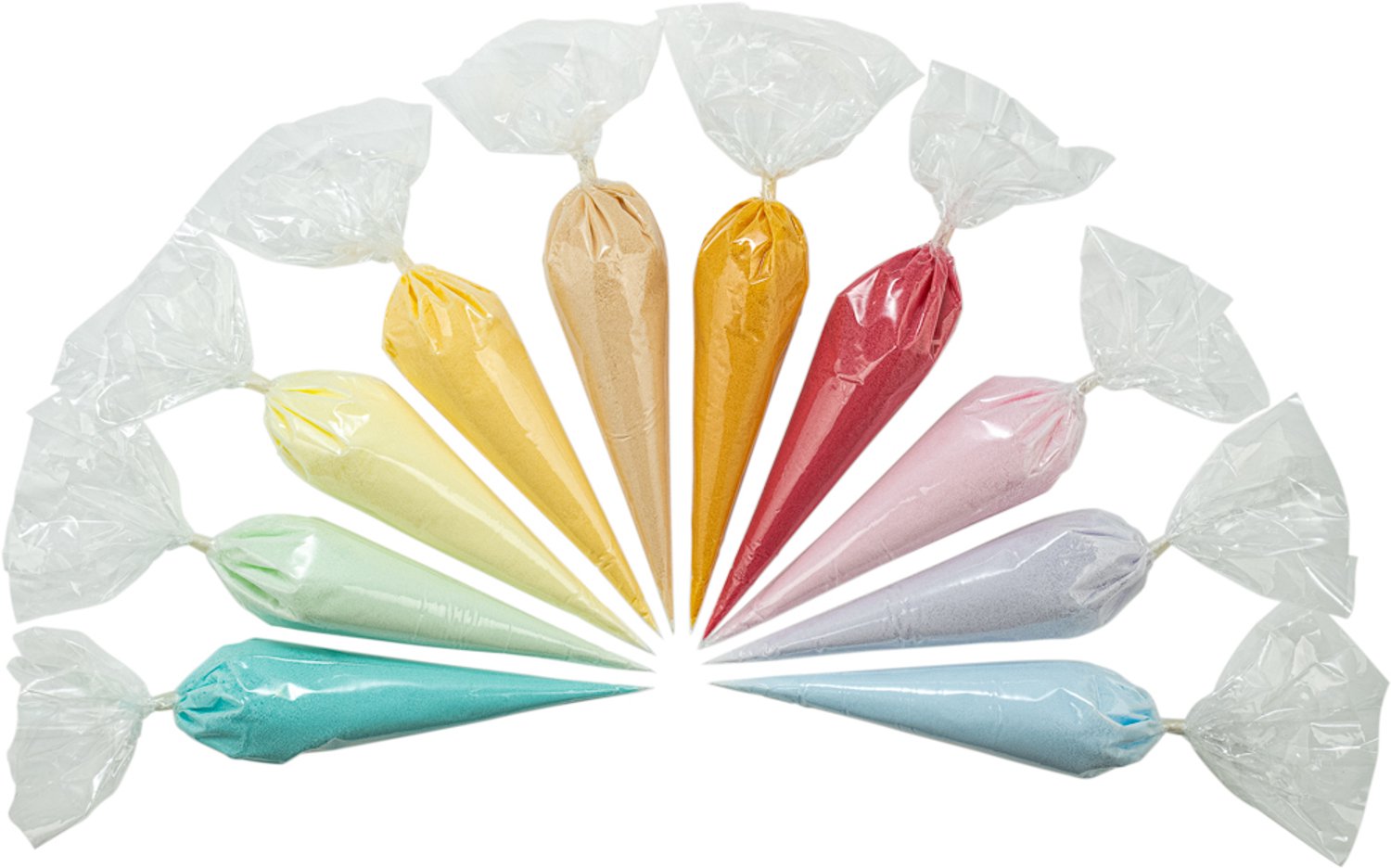 Claudius Scrubzout Rainbow- 300 gram in puntzak transparant - 10 stuks - zen-moment, eucalyptus, opium, lavendel, rozen, hamam, vanille, amandel, appel-kaneel en fruity melon - Hydraterende Lichaamsscrub - Body Scrub