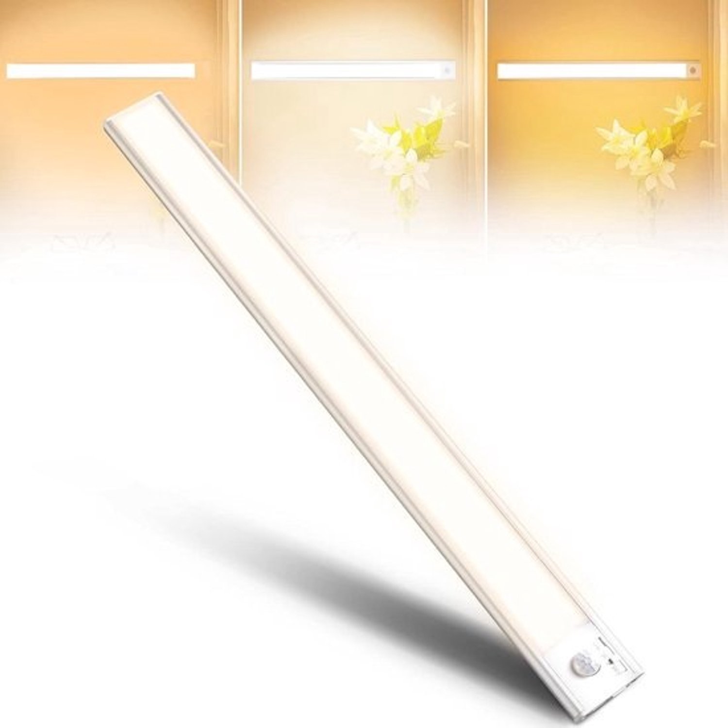 Bewegingsmelder voor kast - Draadloze LED-verlichting - Automatisch licht - Oplaadbaar via USB - 30 cm - Zilver