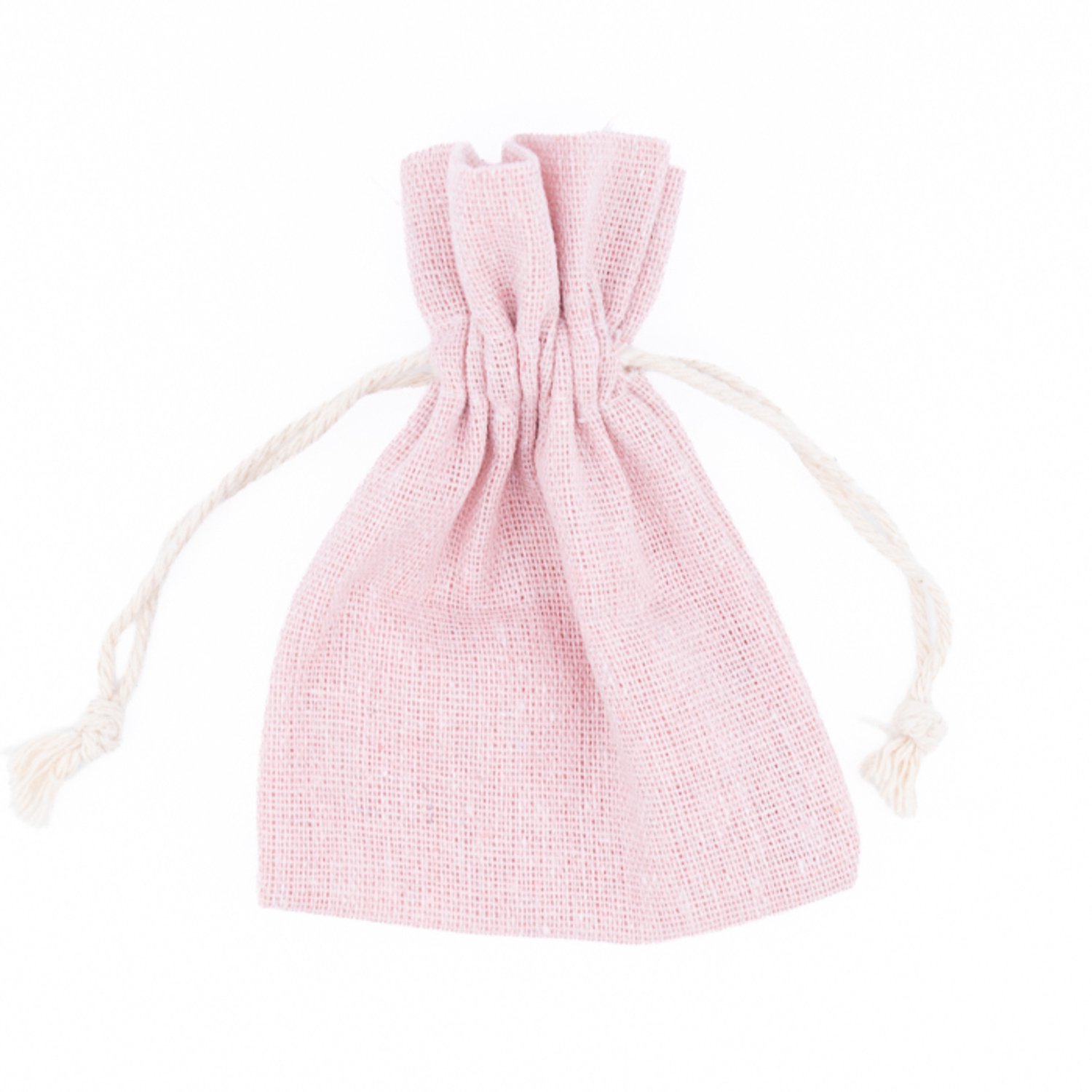 Katoenen cadeauzakjes - roze - 9 x 12 cm - 100% gerecycled - 10 stuks