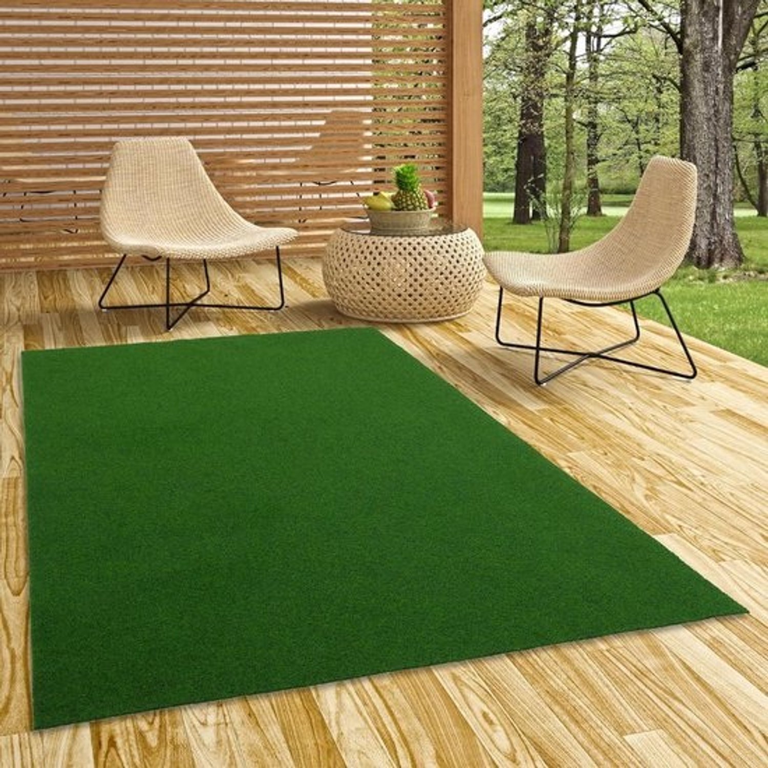 Kunstgrastapijt - Gras voor het balkon - Voor tuindecoratie - Met drainage-noppen - 400 x 150 cm - Groen