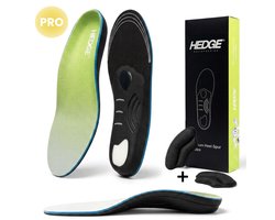 Hedge® Hielspoor Zooltjes - Zolen voor Platvoeten, Hielspoor en Fasciitis Plantaris - Voetboog Ondersteuning - Inlegzolen voor Hielspoor - Steunzolen Platvoet - Podologisch Ontworpen - Incl. Hielbeschermers - L (44-45-46)