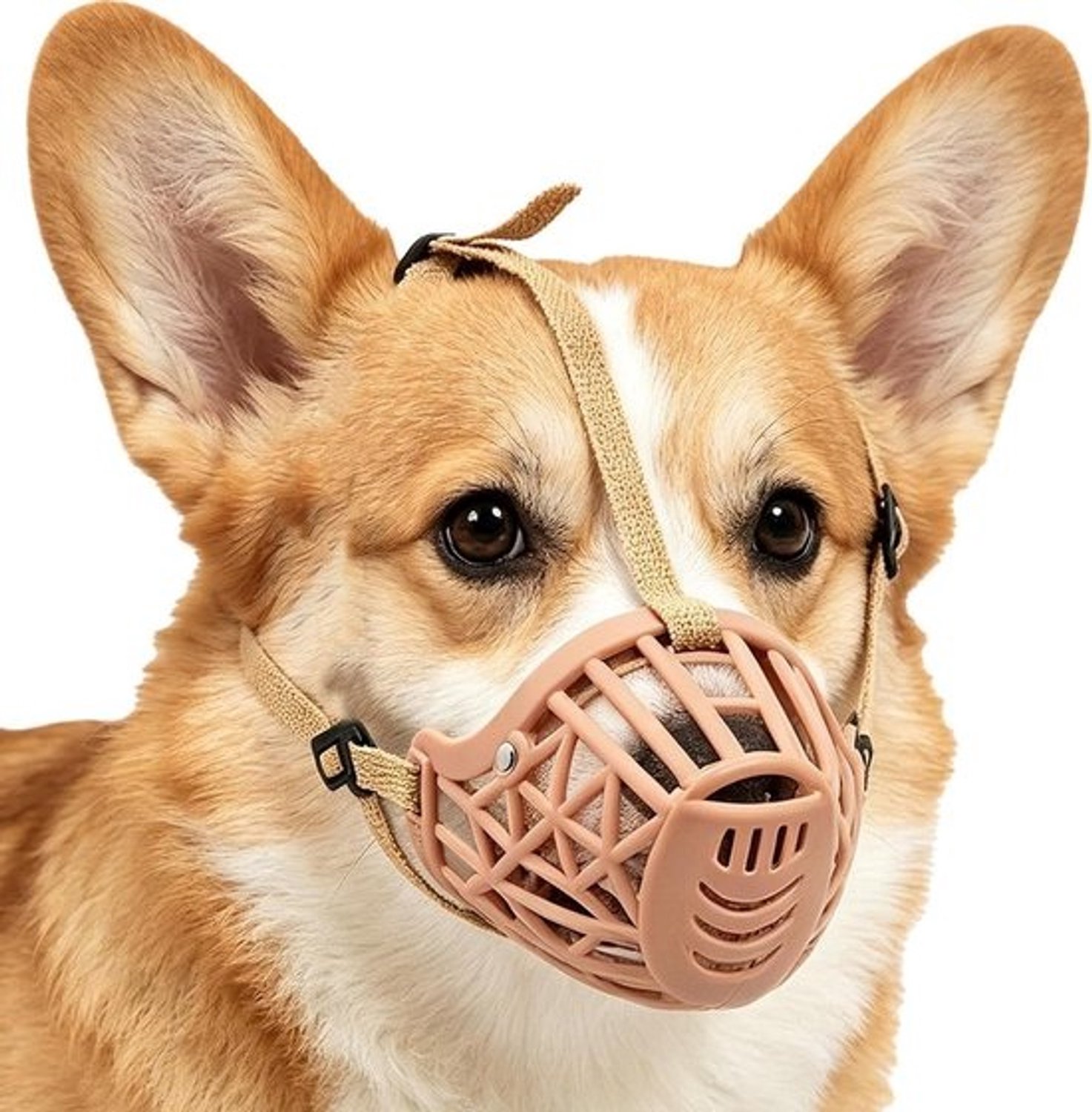 Hondenmuilkorf - Snuitband voor honden - Veiligheid voor huisdieren - Luchtdoorlatend ontwerp - Maat L - Beige
