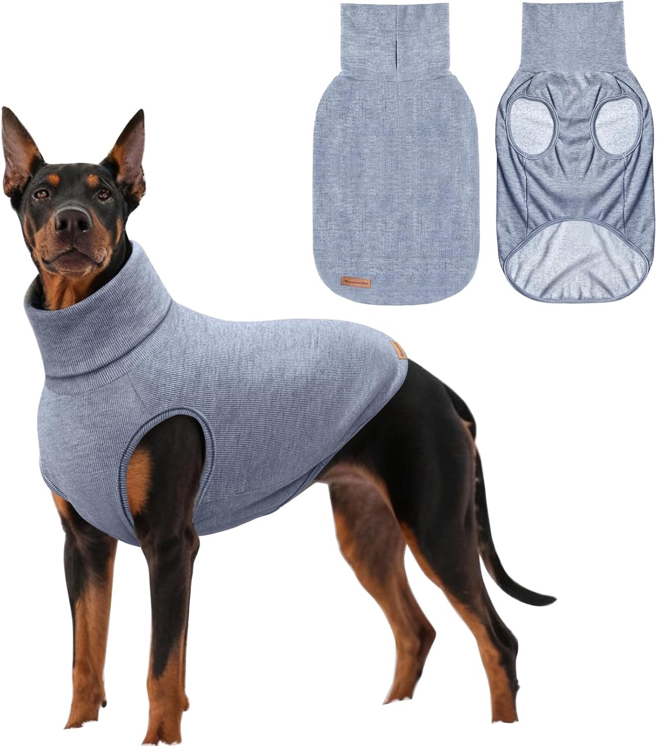 Hondentrui voor huisdieren, hondentrui met schildpadkraag, warme kleding voor kleine en middelgrote honden, maat XS-4XL (blauw, 2XL)