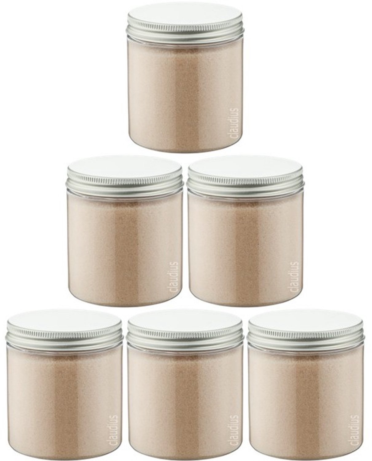 Claudius Scrubzout Amandel 300 gram - Pot met aluminium deksel - set van 6 stuks - Hydraterende Lichaamsscrub - Body Scrub
