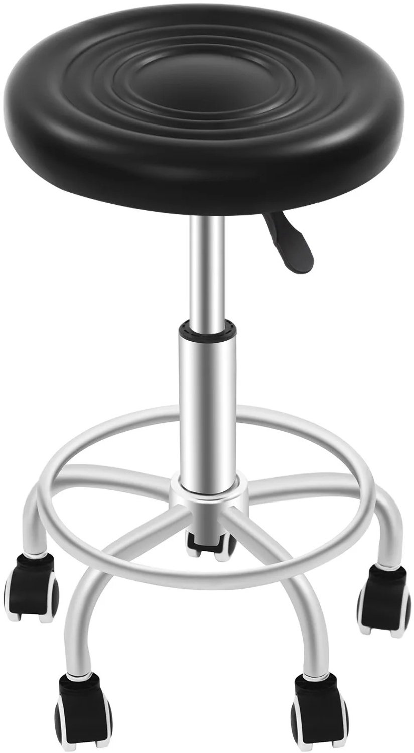 MokoHub Barkruk In Hoogte Verstelbaar 45-57 cm - 360° Draaibaar - Rollend - Belastbaar tot 150 kg - D35 cm - Zwart