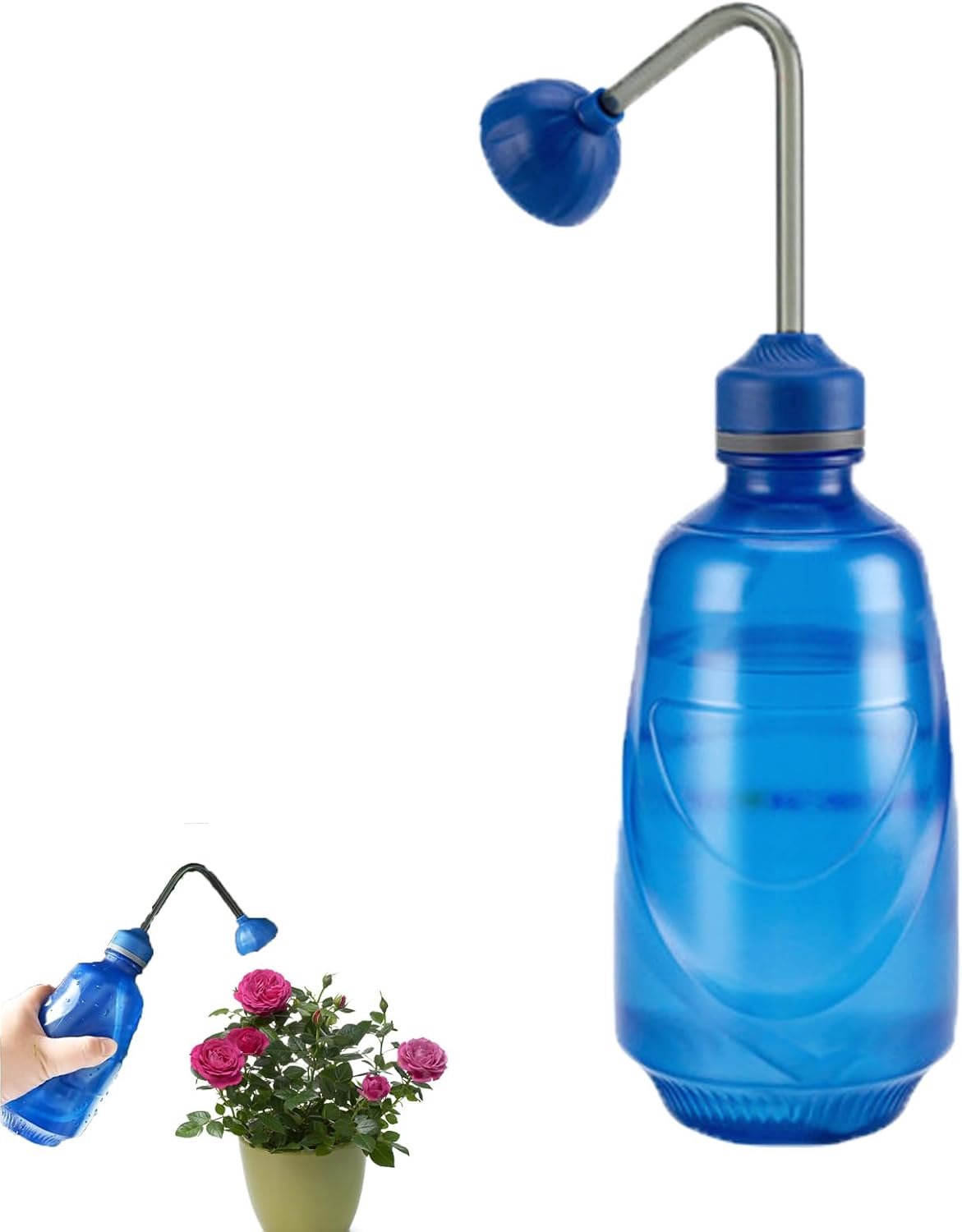 Gieter voor Zaailingen, 450 ml Zachte Sproeier, Knijphandspuit, voor Kleine Planten, Stekken, Bloemen, Zaailingen (Blauw)