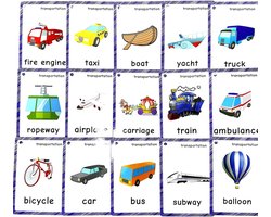 Transport Leerkaarten - 22 Eerste Engelse Woorden - Educatief Speelgoed