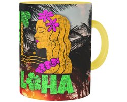 Keramische Koffiemok Hula Girl - 330 ml - Geel