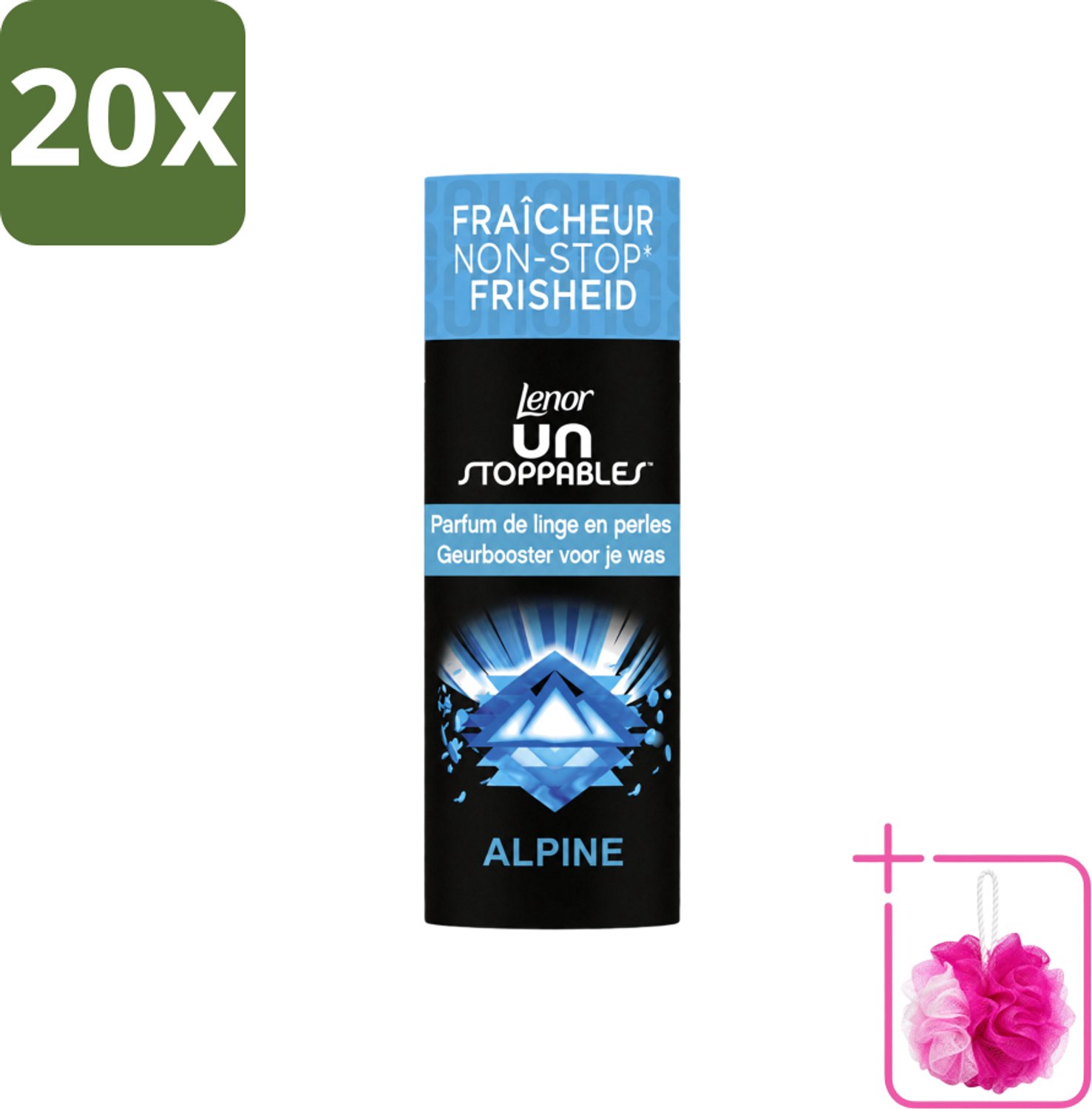 20 x Lenor Unstoppables – Geurbooster – Alpine – 19 Wasbeurten – 235 g - Bulkverpakking - Geurbooster wasgoed - Douchemop - Frisheid wasgoed