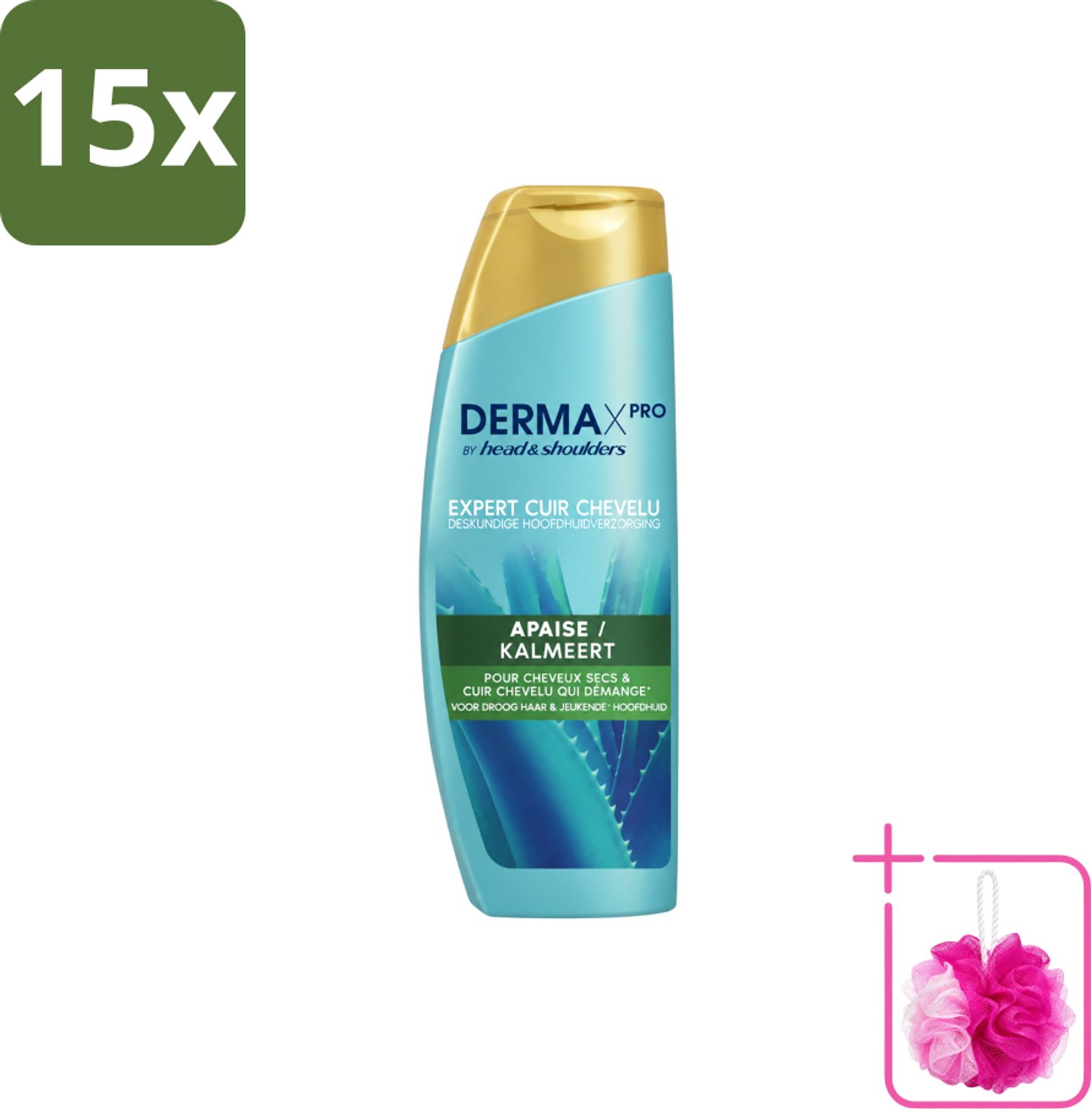 15 x Head & Shoulders - Shampoo - DermaXpro - Kalmeert - 225ml - Bulkverpakking - Kwaliteit - Douchemop - Prijs