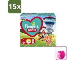 15 x Pampers – Luierbroekjes – Pants Paw Patrol Maat 4 – 72 Luiers - Bulkverpakking - Baby luier - Douchemop - Luierbroek