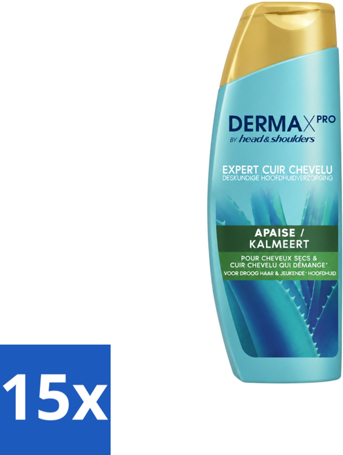 15 x Head & Shoulders - Shampoo - DermaXpro - Kalmeert - 225ml - Voordeelverpakking - 15 stuks
