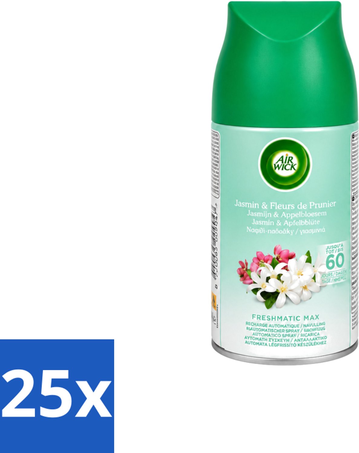 25 x Air Wick – Navulling – Freshmatic Jasmijn & Appelbloesem – 250 ml - Voordeelverpakking - 25 stuks