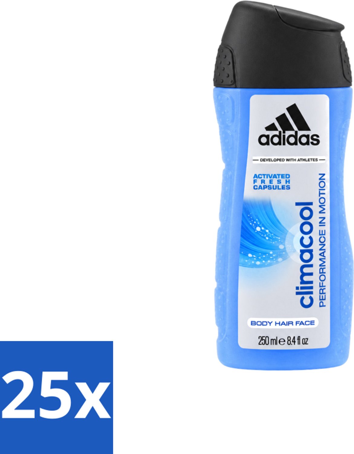25 x Adidas – Douchegel – Climacool Men – 250 ml - Voordeelverpakking - 25 stuks