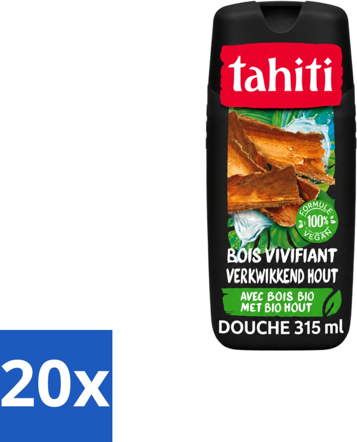 20 x Tahiti – Douchegel – Tropenhout Vegan - 315 ml - Voordeelverpakking - 20 stuks