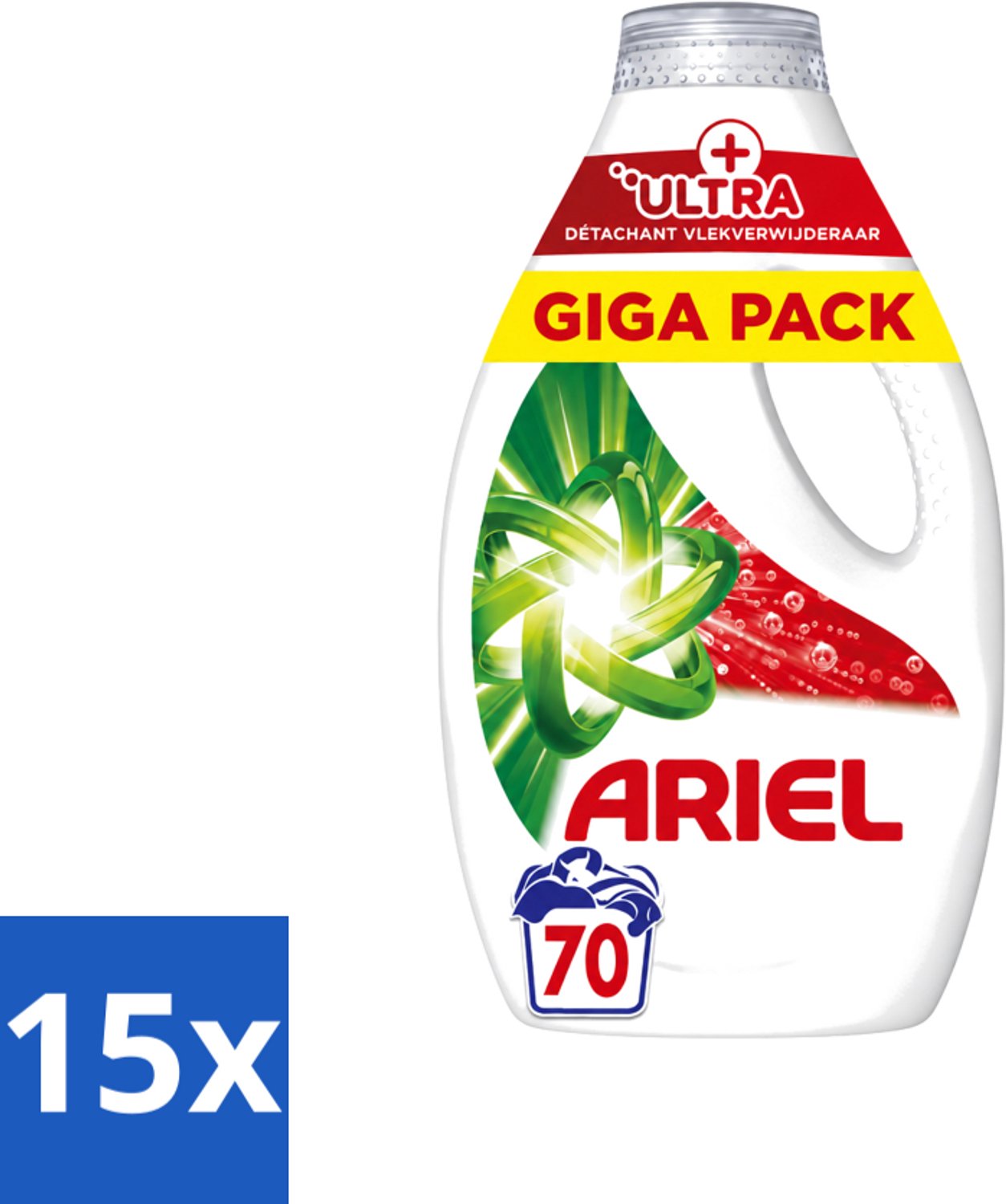 15 x Ariel – Vloeibaar Wasmiddel – Ultra Vlekverwijderaar – 3150 ml – 70 wasbeurten - Voordeelverpakking - 15 stuks