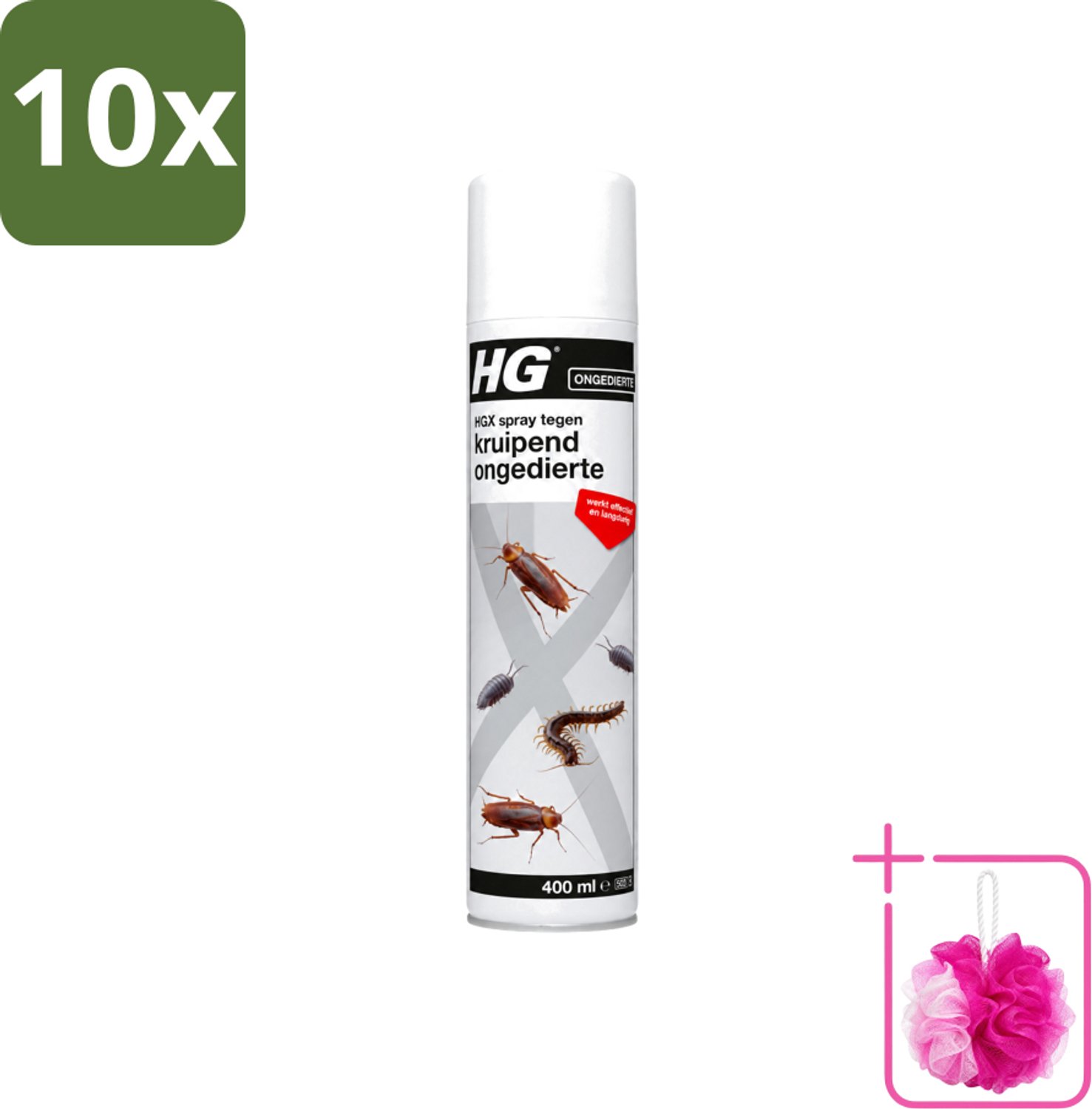 10 x HG X - Spray tegen Kruipend Ongedierte - Effectieve Bestrijding - 400 ml - Bulkverpakking - Kruipend ongedierte bestrijding - Douchemop - Mieren bestrijding