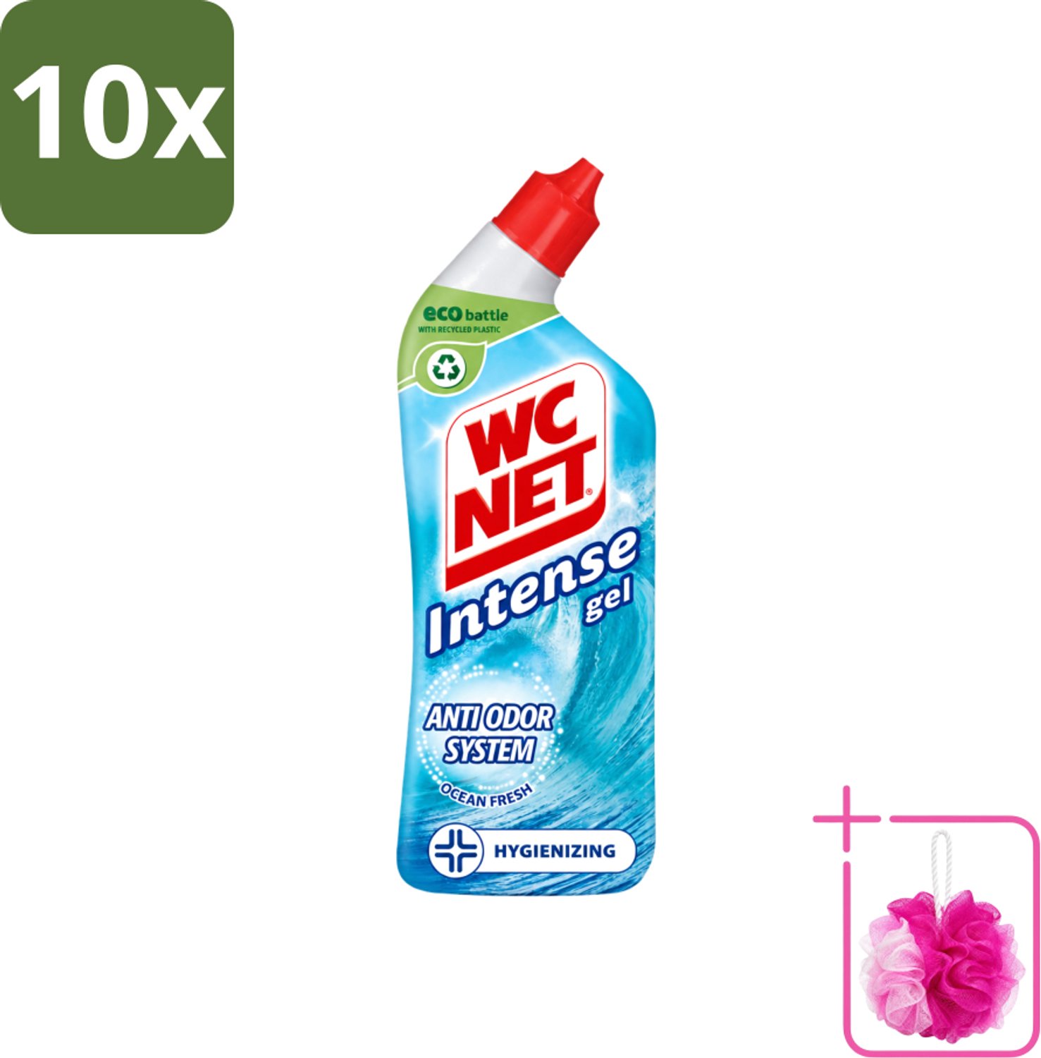 10 x WC Net - Toiletreiniger - Gel - Ocean Fresh - Verwijderd Geuren - 750 ml - Bulkverpakking - WC net - Douchemop - Toilet reinigen
