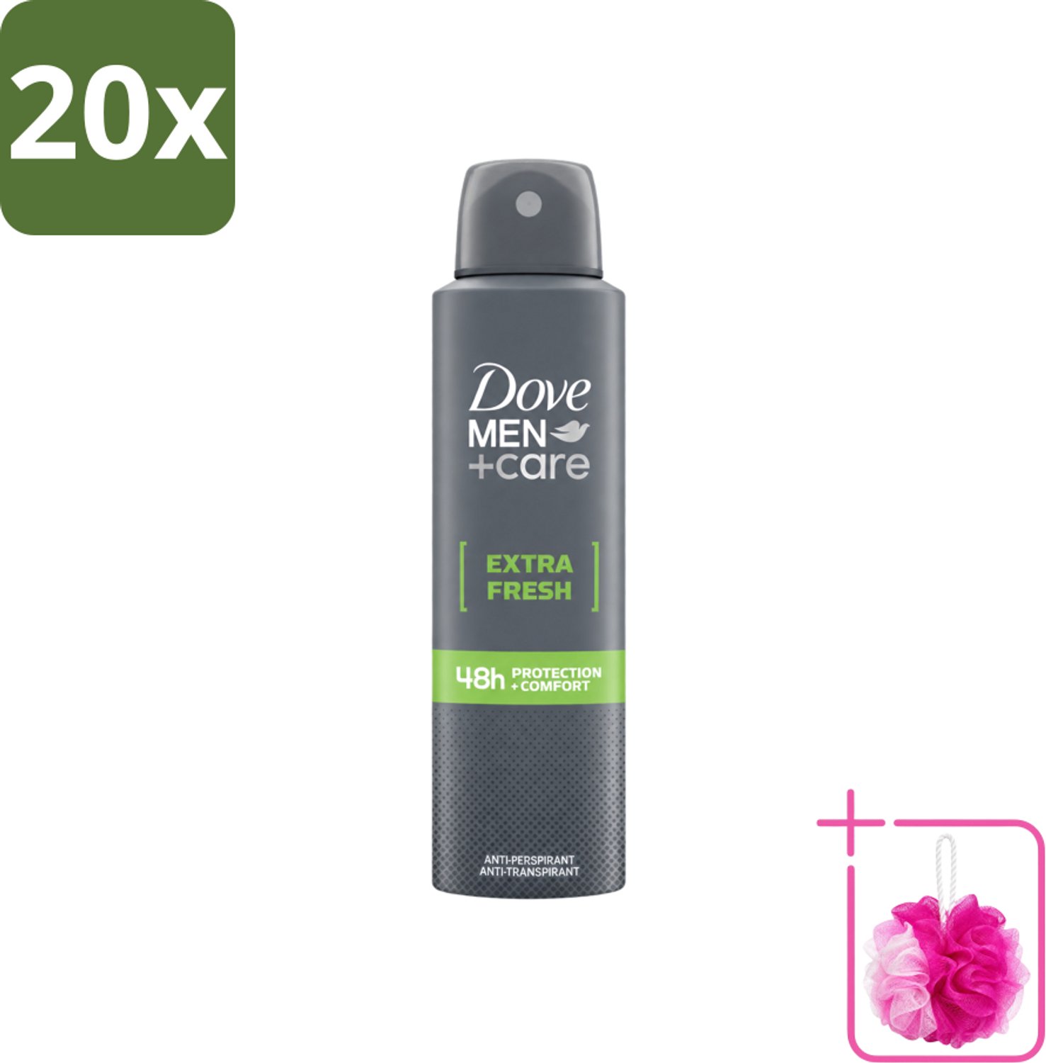 20 x Dove Men+Care - Extra Fresh - Deospray - Anti-Transpirant - 150 ml - Bulkverpakking - Dove Men+Care Extra Fresh Deospray - Douchemop - Deospray voor mannen