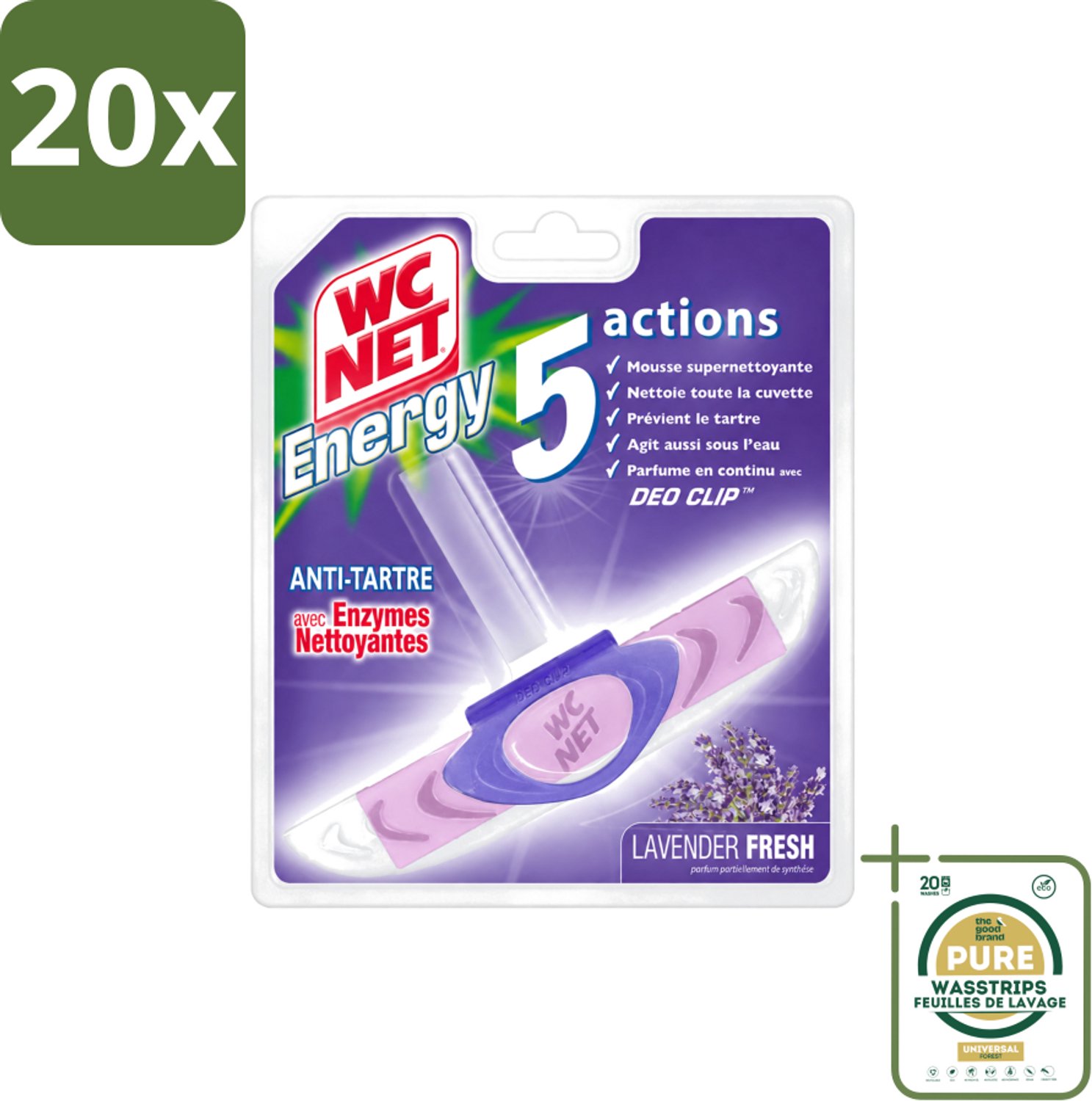 20 x WC Net - Toiletblok - Lavendel - 1 Blokje - Wasstrips - Toilet Net - Toilet Reiniger - Lavendel Geur - Toilet Reinigen - Toilet Hygiëne