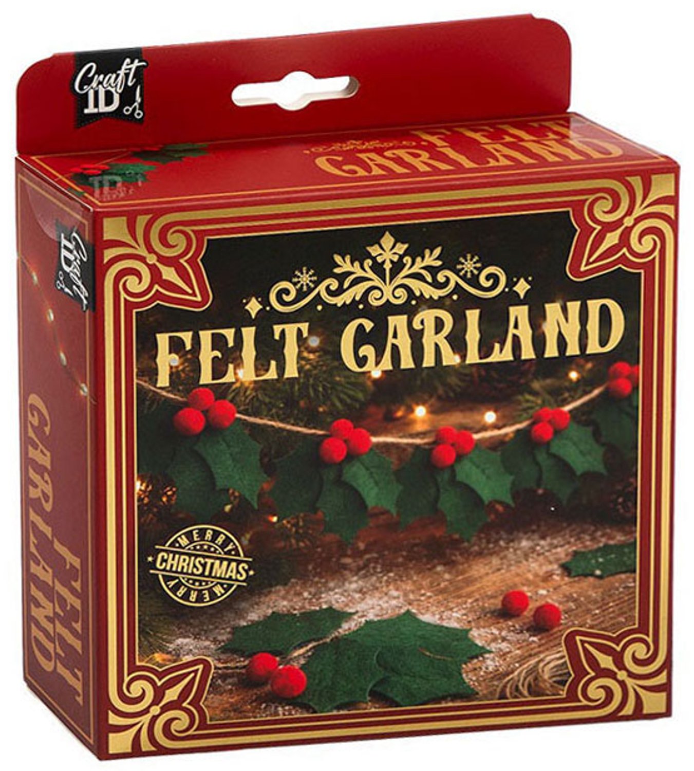 Vilten Guirlande Kerstmis - 50 Bladeren en 20 Pompoms