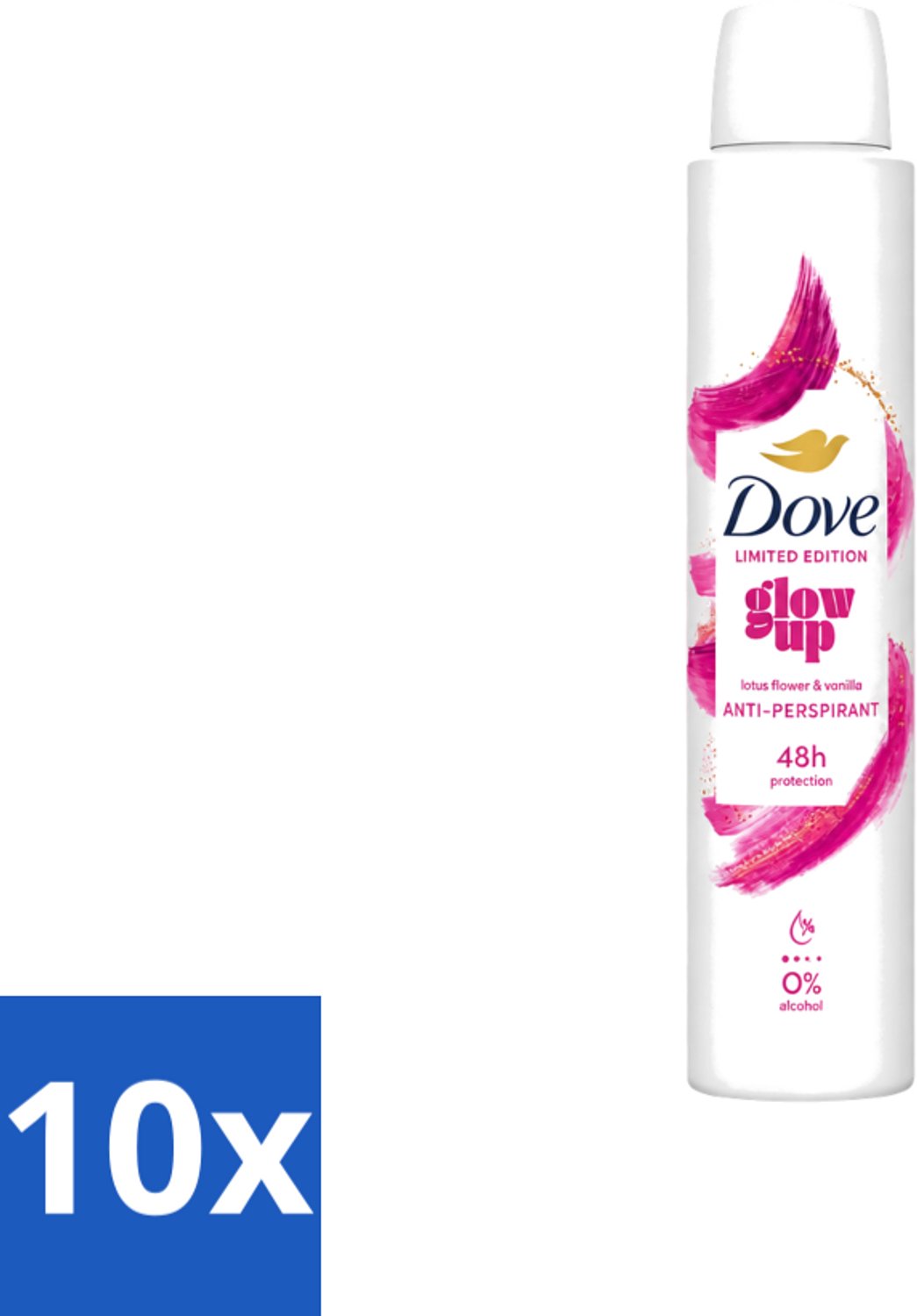 10 x Dove – Deodorant Spray – Glow Up – 200 ml - Voordeelverpakking - 10 stuks